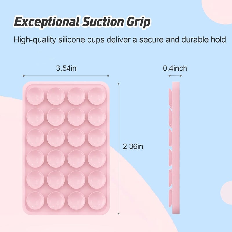OPOM Magnetic Suction Phone Mount for MagSafe Case,Silicone Sticky Phone Grip Holder for iPhone,Removable Hands-Free Selfie/Video for TikTok & Instagram Influencer/Creator (Light Pink) - Image 4